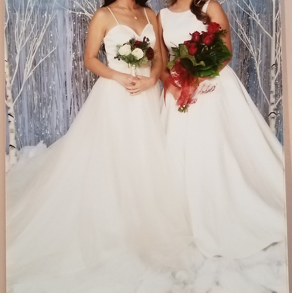 Long Champagne/Ivory/Offwhite Prom Dress - Picture 3 of 8